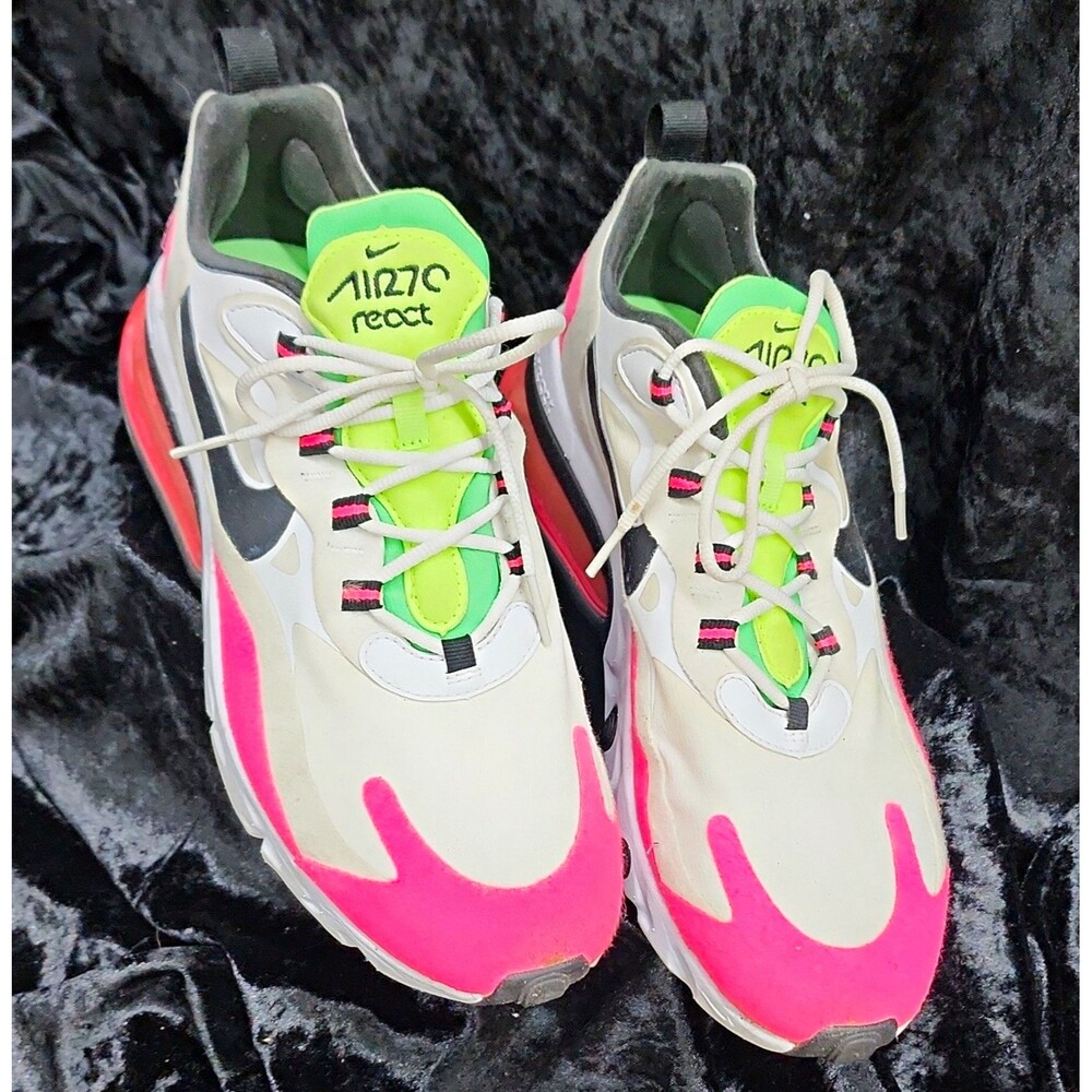 Nike Air Max 270 React Hyper Pink CJ0619-101 Low Top Lace-Up 2020 US size 10